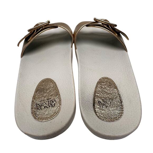 Frances Valentine Gold Slide Sandals - Picture 7 of 15